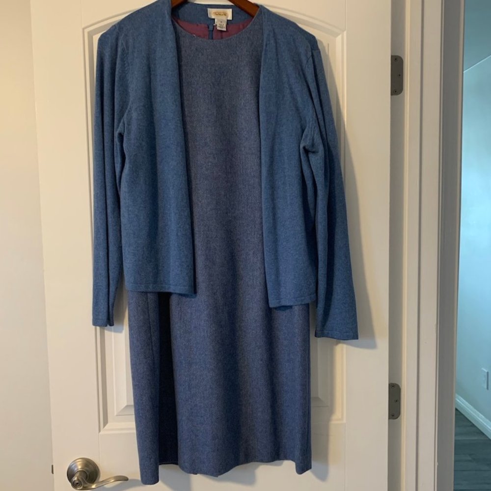 Classic Talbots Dress & Cardigan Set